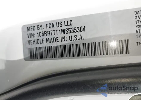 2021 Ram 1500 Classic Slt 4X4 6'4 Box из США, поврежденный, VIN 1C6RR7TT1MS535304